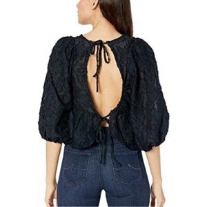 Free People Callie Textured Open Back Top